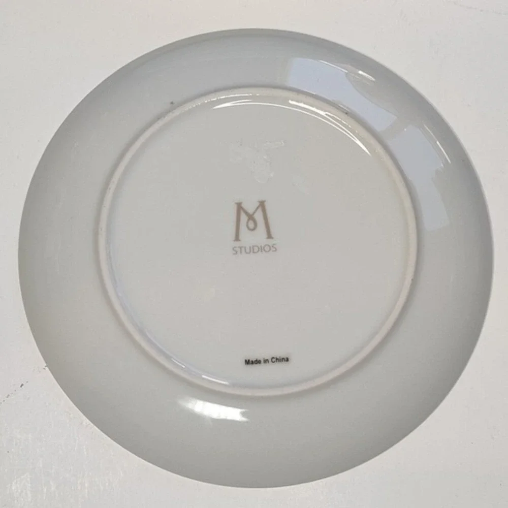 M Studios Seahorse Salad Plates Set Blue Lime‎ Green Coastal Nautical Magenta